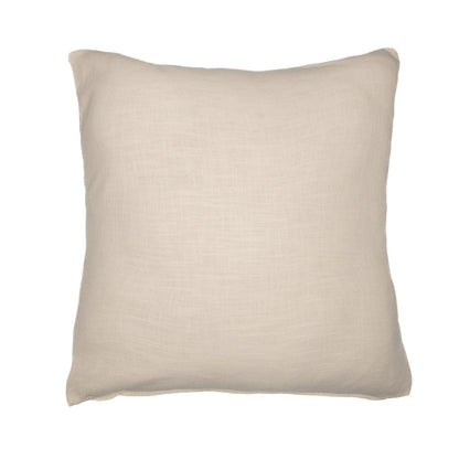 Ivory & Blue Geometric Cotton Blend Pillow w/ Embroidery