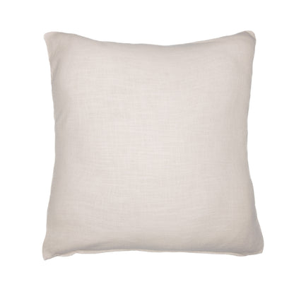 Ivory Geometric Cotton Blend Pillow w/ Embroidery