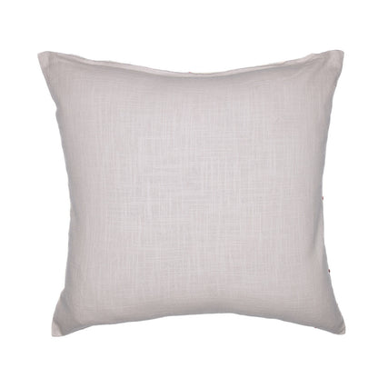 White Check Cotton Blend Pillow w/ Embroidery