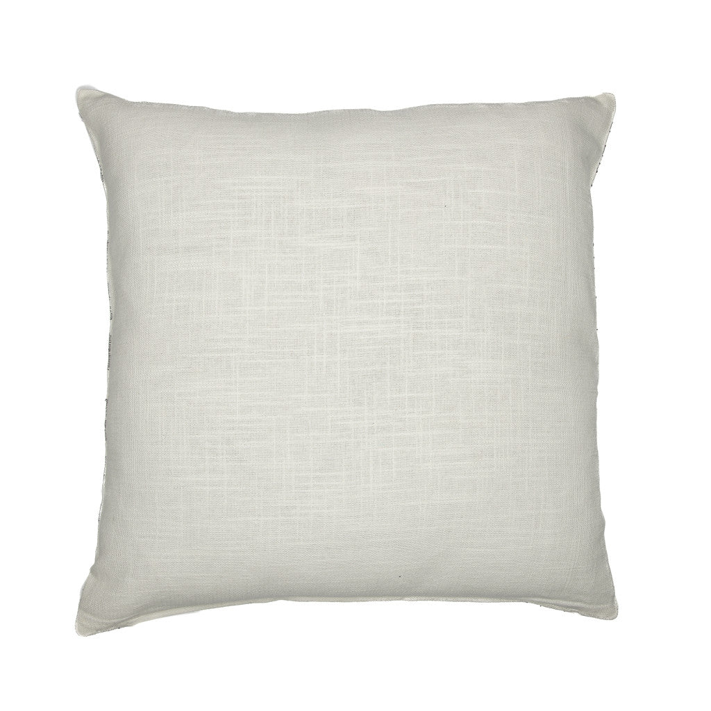 White & Black Check Cotton Blend Pillow w/ Embroidery