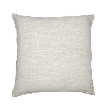 White & Black Check Cotton Blend Pillow w/ Embroidery