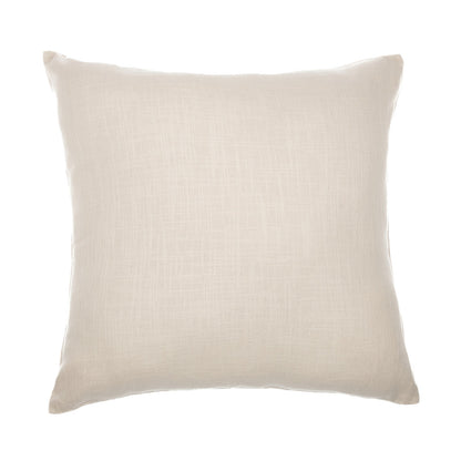 Ivory Check Cotton Blend Pillow w/ Embroidery