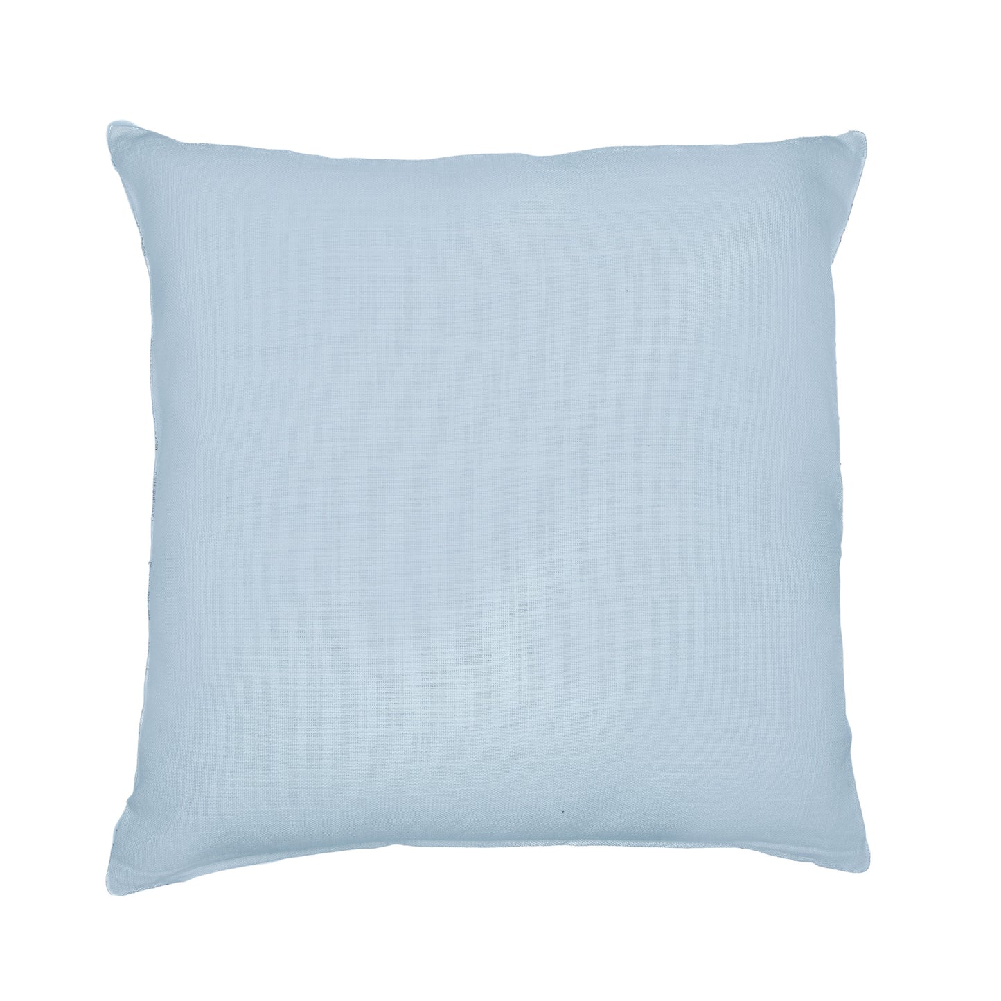 Blue Check Cotton Blend Pillow w/ Embroidery