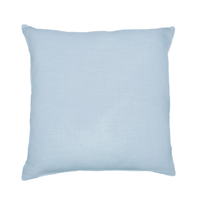 Blue Check Cotton Blend Pillow w/ Embroidery
