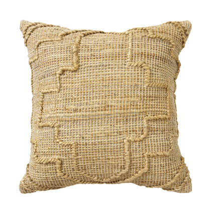 Natural Trellis Jute Pillow w/ Embroidery