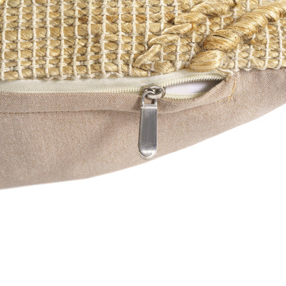 Natural Trellis Jute Pillow w/ Embroidery