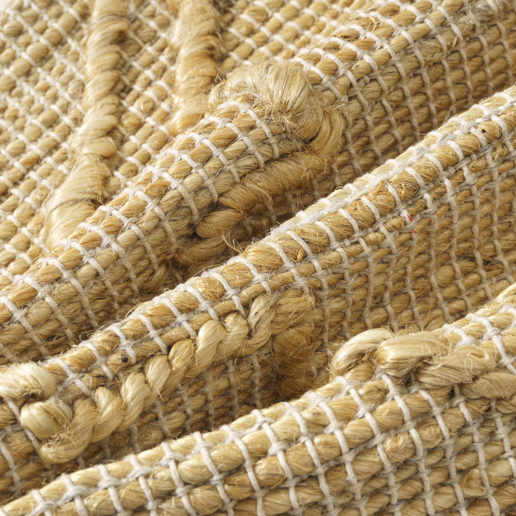 Natural Trellis Jute Pillow w/ Embroidery