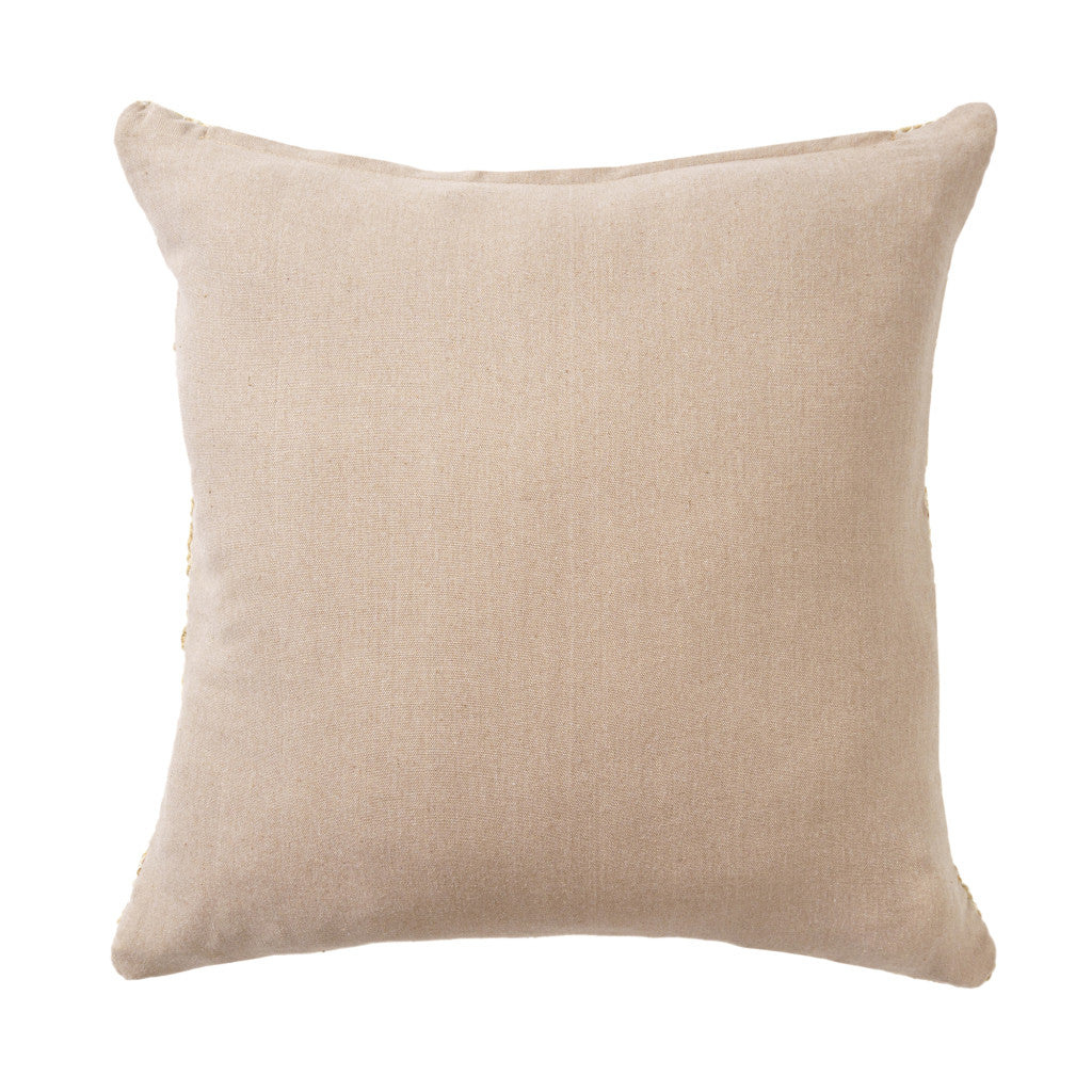 Natural Trellis Jute Pillow w/ Embroidery