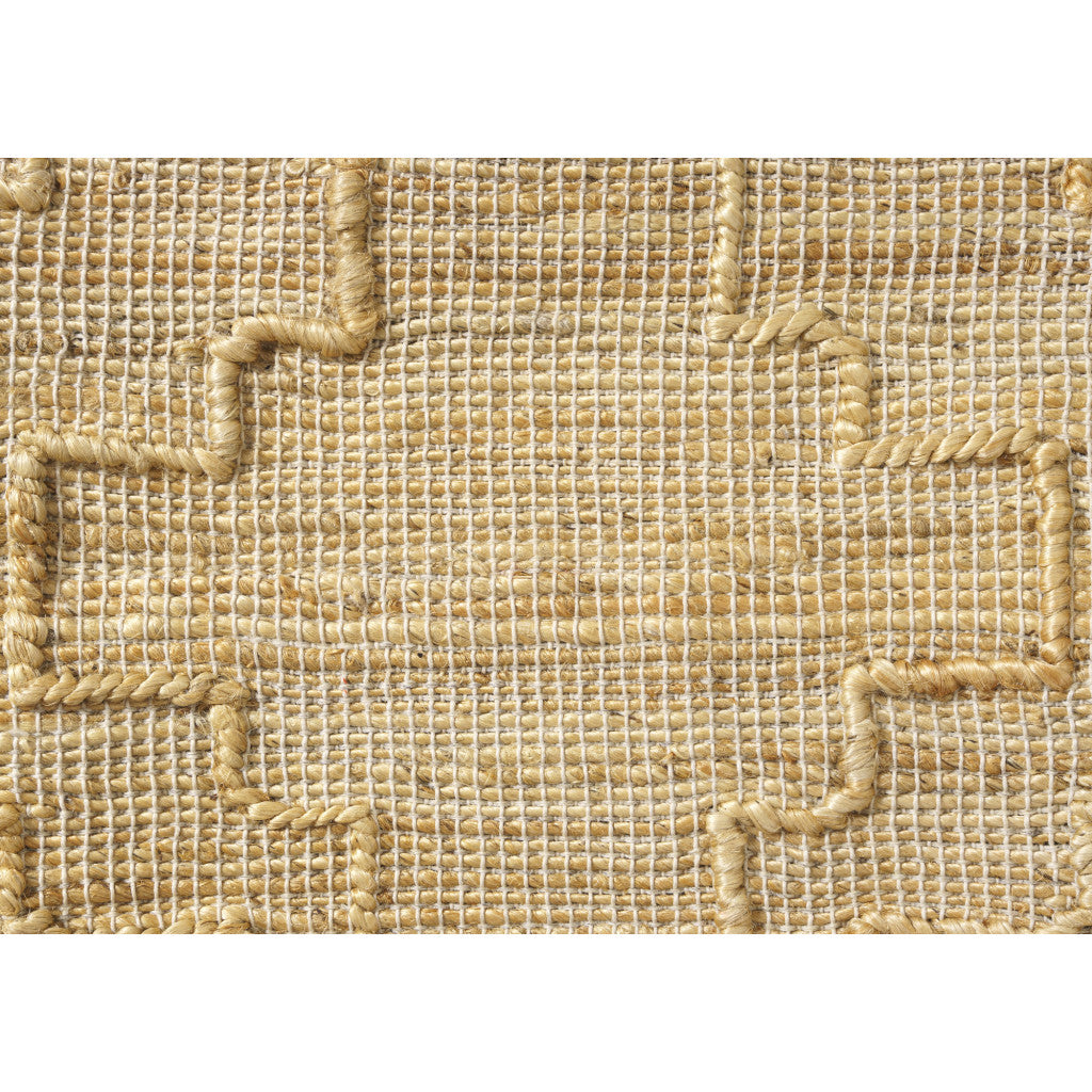Natural Trellis Jute Pillow w/ Embroidery