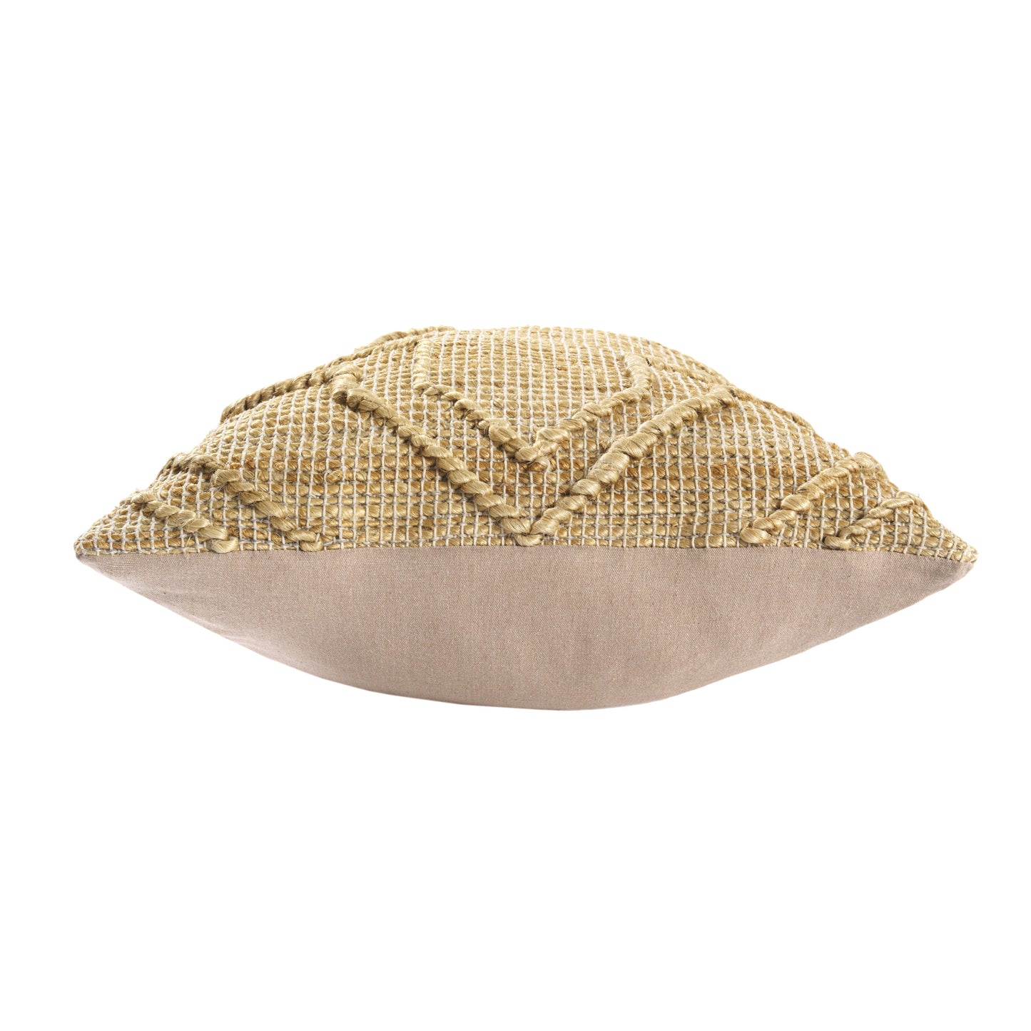 Natural Trellis Jute Pillow w/ Embroidery