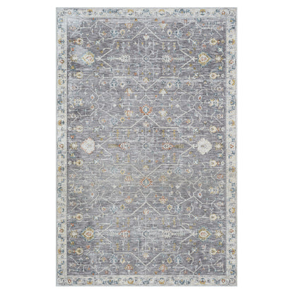 8 x 10 Gray & Ivory Floral Rug