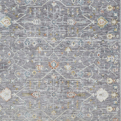8 x 10 Gray & Ivory Floral Rug