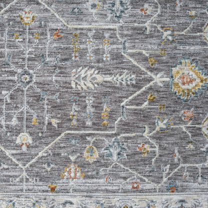 8 x 10 Gray & Ivory Floral Rug