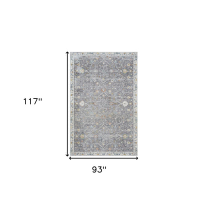 8 x 10 Gray & Ivory Floral Rug