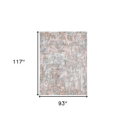 8 x 10 Gray & Pink Hand Loomed Rug