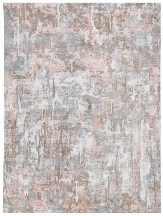 9 x 12 Gray & Pink Hand Loomed Rug