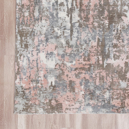 9 x 12 Gray & Pink Hand Loomed Rug