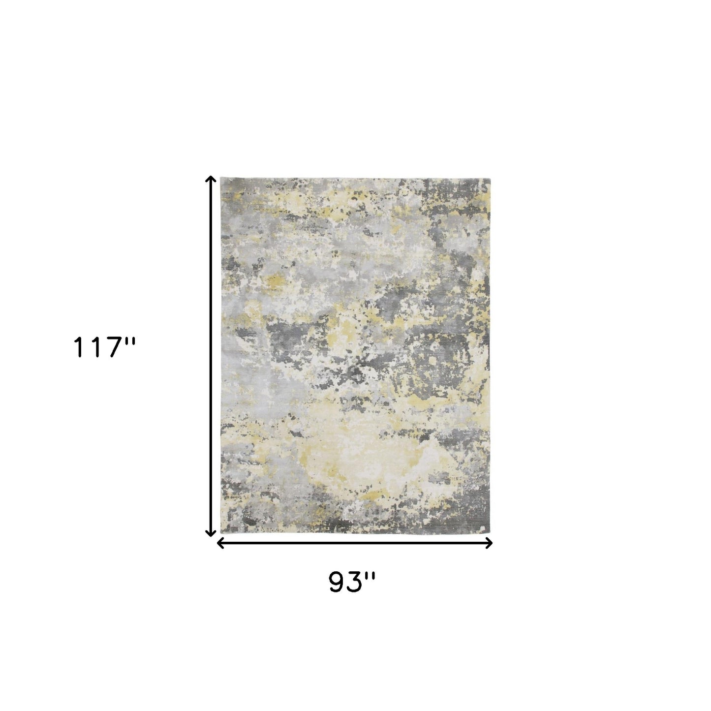 8 x 10 Gray & Yellow Hand Loomed Rug