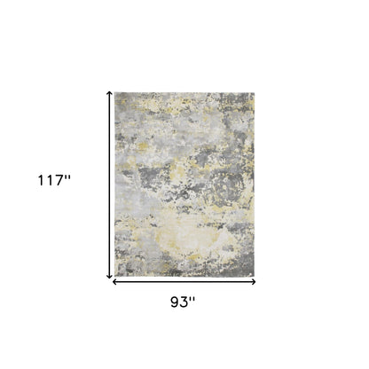 8 x 10 Gray & Yellow Hand Loomed Rug