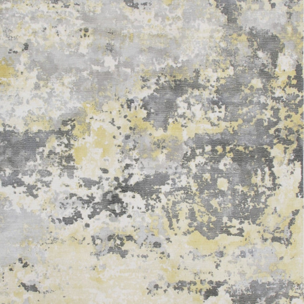 8 x 10 Gray & Yellow Hand Loomed Rug