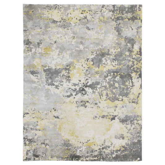 9 x 12 Gray & Yellow Hand Loomed Rug