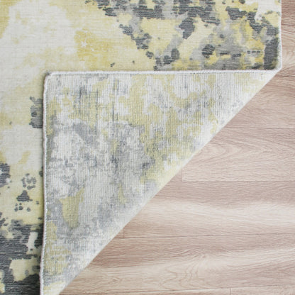 9 x 12 Gray & Yellow Hand Loomed Rug