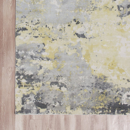 9 x 12 Gray & Yellow Hand Loomed Rug