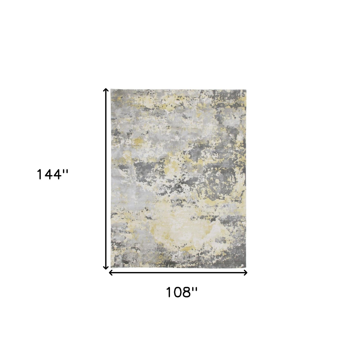 9 x 12 Gray & Yellow Hand Loomed Rug