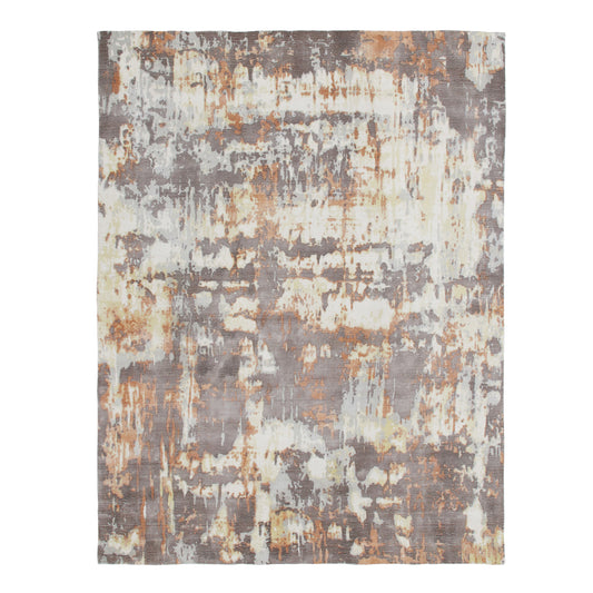 8 x 10 Brown & Tan Wool Blend Hand Loomed Rug