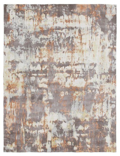 9 x 12 Brown & Tan Wool Blend Hand Loomed Rug