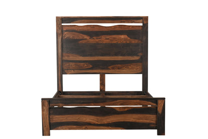 Dark Brown Live Edge Solid Wood King Bed Frame
