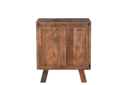 Dark Brown Three Drawer Live Edge Solid Wood Nightstand