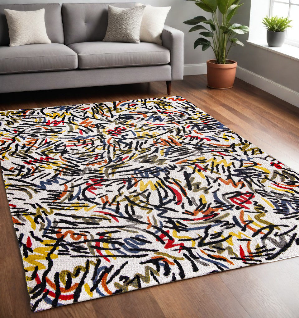 5 x 7 White Non Skid Rug
