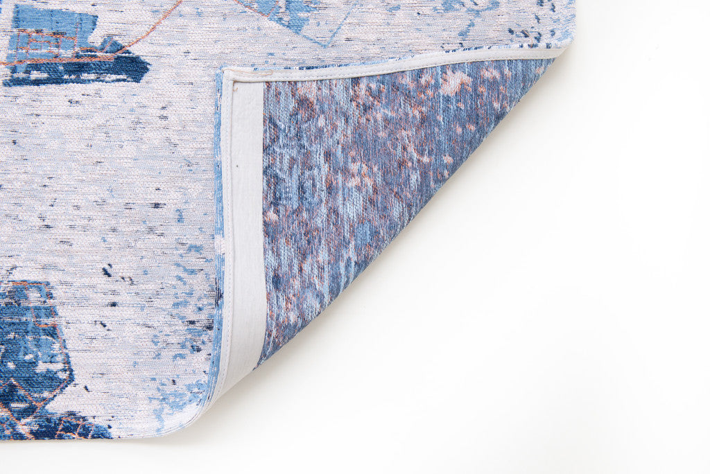 5 x 7 Blue & Black Non Skid Rug