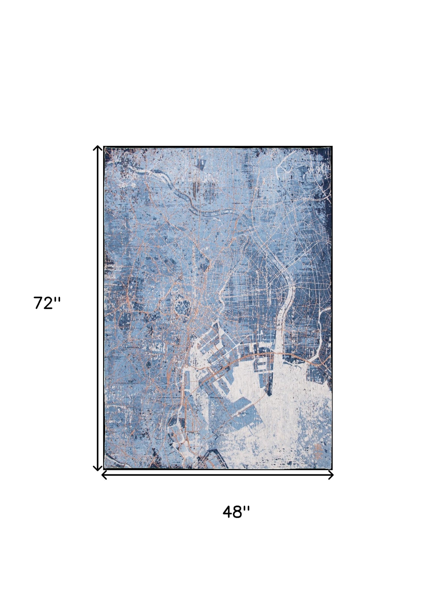 5 x 7 Blue & Black Non Skid Rug