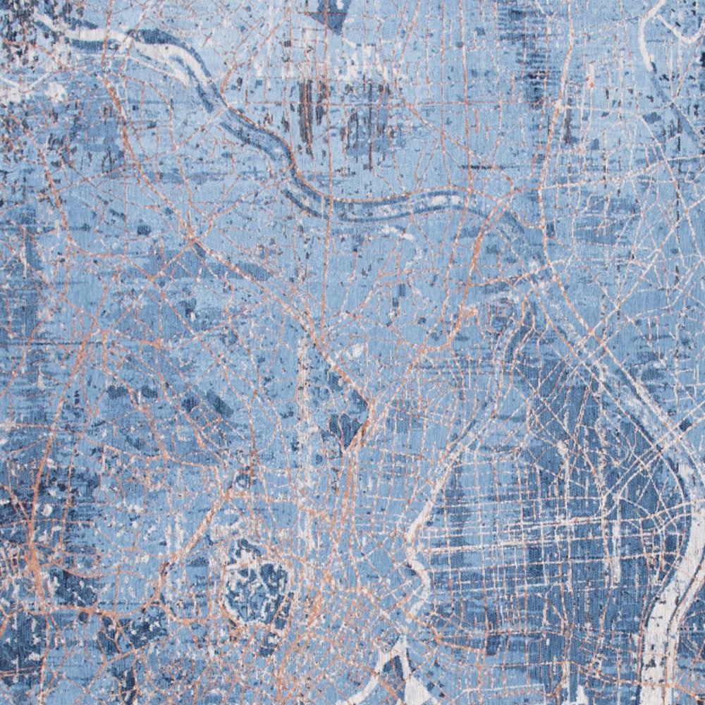 6 x 8 Blue & Black Non Skid Rug