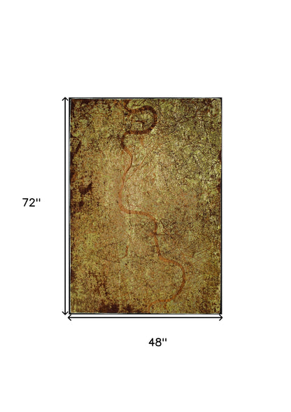 5 x 7 Green & Brown Non Skid Rug