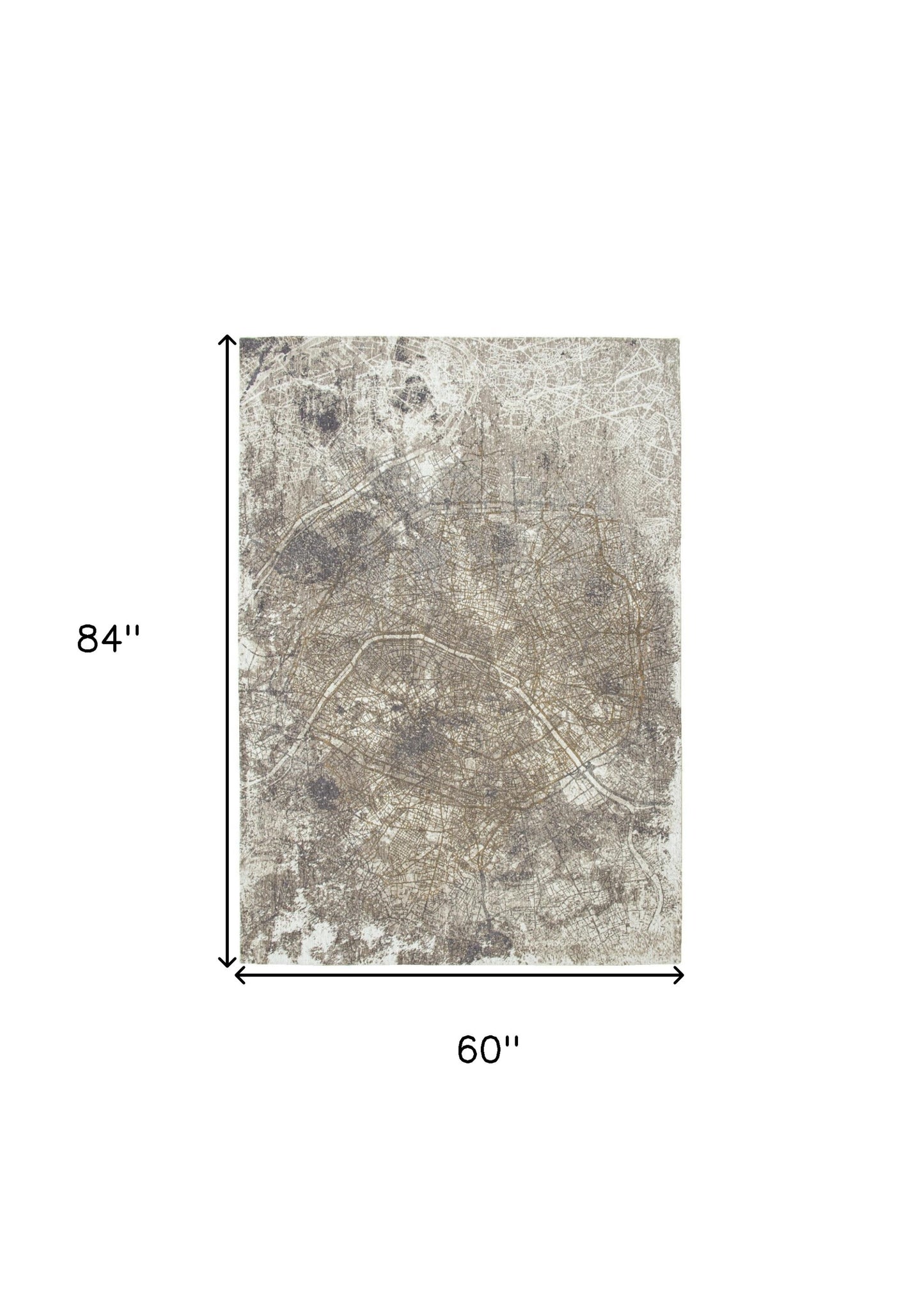 6 x 8 Gray & White Non Skid Rug
