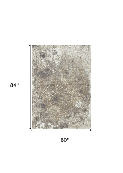 6 x 8 Gray & White Non Skid Rug