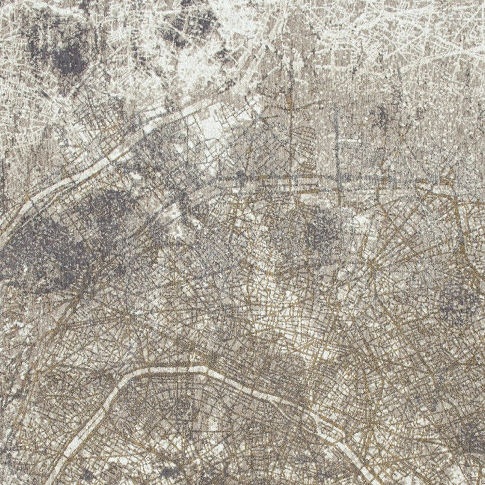 6 x 8 Gray & White Non Skid Rug