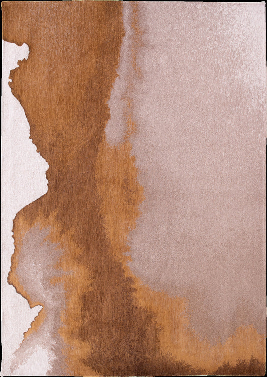 6 x 8 Yellow & Brown Non Skid Rug
