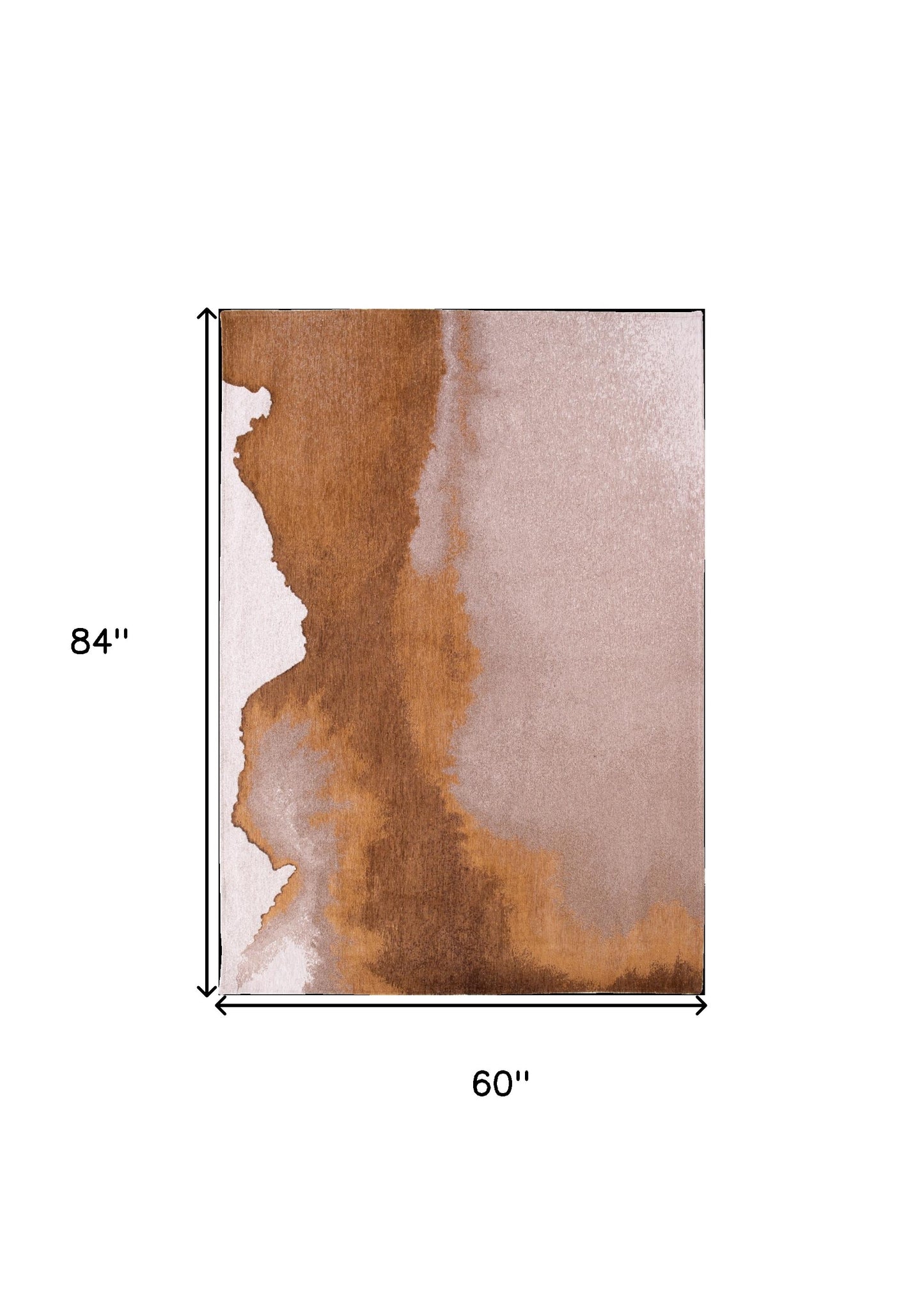 6 x 8 Yellow & Brown Non Skid Rug