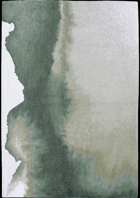 6 x 8 Gray & Green Non Skid Rug