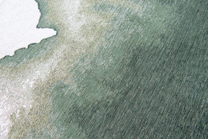 6 x 8 Gray & Green Non Skid Rug