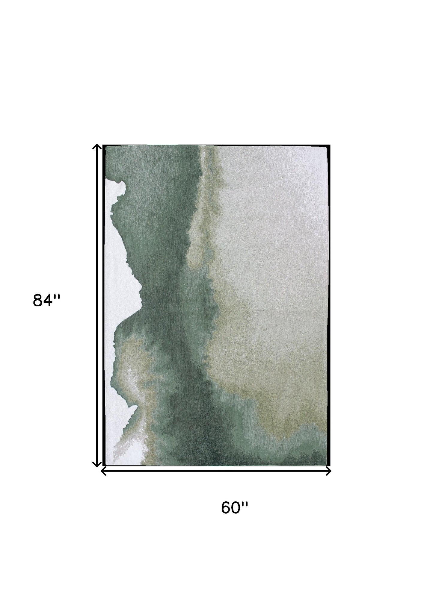 6 x 8 Gray & Green Non Skid Rug