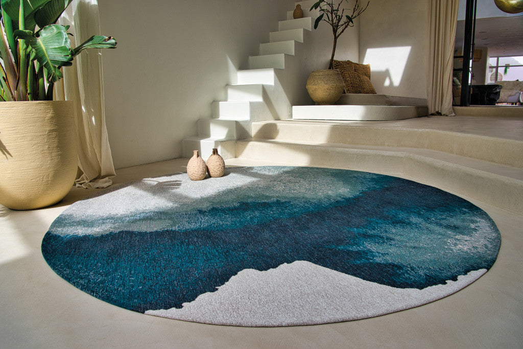 6 x 8 Blue & Gray Non Skid Rug
