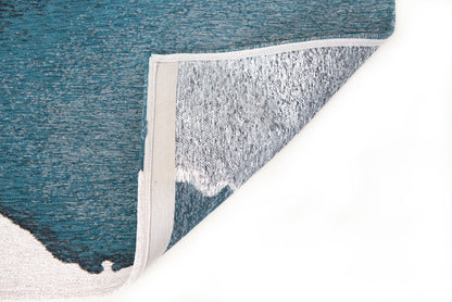 6 x 8 Blue & Gray Non Skid Rug