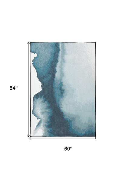 6 x 8 Blue & Gray Non Skid Rug