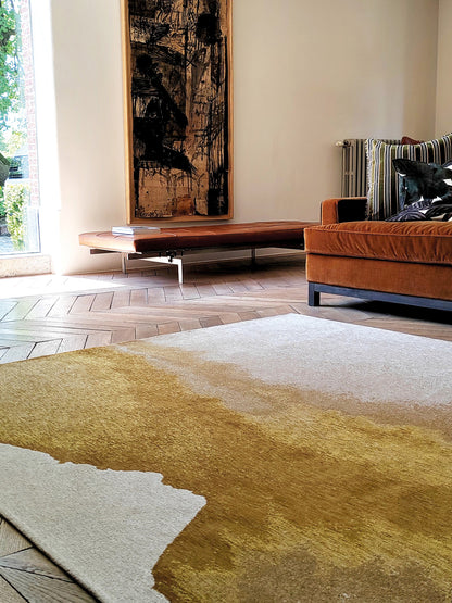 6 x 8 Gray & Yellow Non Skid Rug