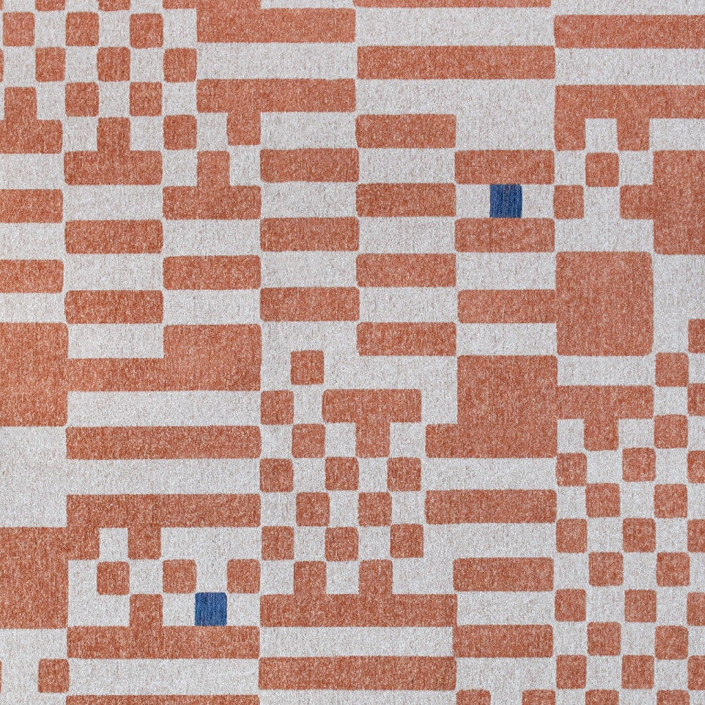 5 x 7 Blue & Red Geometric Non Skid Rug